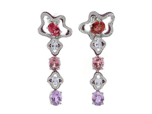 Kazanjian Spinel Drop Earrings in 18K White Gold by Patrick Mauboussin