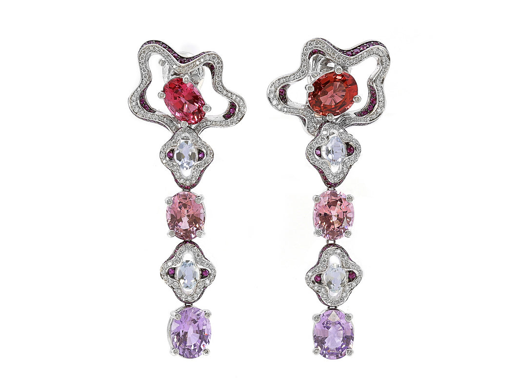 Kazanjian Spinel Drop Earrings in 18K White Gold by Patrick Mauboussin