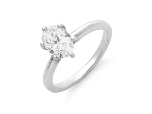 Kazanjian Oval Diamond, 1.38 carats, Ring in 14K White Gold