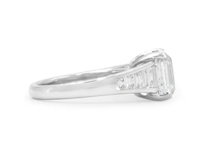 Kazanjian Square Emerald Cut Diamond, 4.02 carats, Ring in Platinum