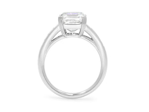 Kazanjian Square Emerald Cut Diamond, 4.02 carats, Ring in Platinum