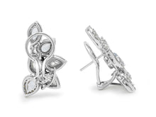 Load image into Gallery viewer, Kazanjian White Sapphire &amp; Diamond Cluster Earrings in 18K White Gold
