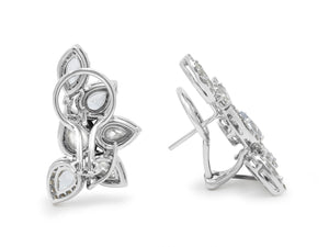 Kazanjian White Sapphire & Diamond Cluster Earrings in 18K White Gold