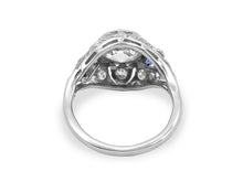 Load image into Gallery viewer, Kazanjian Art Deco Diamond &amp; Sapphire Ring in Platinum
