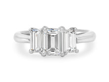 Load image into Gallery viewer, Kazanjian Three-Stone Step-Cut Ring in Platinum
