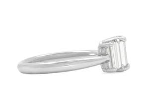 Kazanjian Three-Stone Step-Cut Ring in Platinum