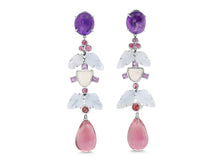 Load image into Gallery viewer, Kazanjian Amethyst, Aquamarine &amp; Tourmaline Earrings in 18K White Gold
