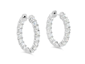 Kazanjian Old Mine Cut Diamond, 7.94 carats, Hoop Earrings in Platinum