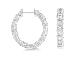 Kazanjian Old Mine Cut Diamond, 7.94 carats, Hoop Earrings in Platinum