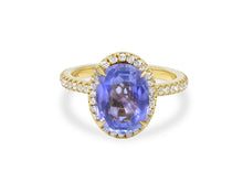 Load image into Gallery viewer, Kazanjian Lavender Sapphire, 3.82 carats, &amp; Diamond Ring in 18K Yellow Gold
