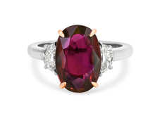 Load image into Gallery viewer, Kazanjian Ruby, 5.01 carats, &amp; Diamond Ring in 18K Rose Gold &amp; Platinum
