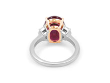 Load image into Gallery viewer, Kazanjian Ruby, 5.01 carats, &amp; Diamond Ring in 18K Rose Gold &amp; Platinum
