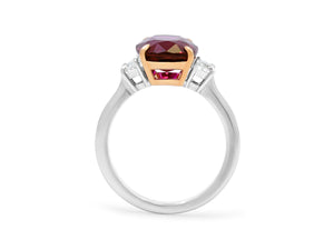 Kazanjian Ruby, 5.01 carats, & Diamond Ring in 18K Rose Gold & Platinum