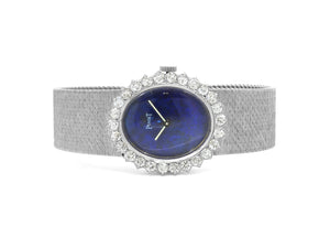 Ladies Watch with Lapis Lazuli Dial & Diamonds in 18K White Gold by Piaget