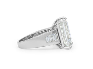 Kazanjian Emerald Cut Diamond, 12.43 Carats, Ring in 18K White Gold