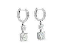 Load image into Gallery viewer, Kazanjian Asscher Cut Diamond Drop Earrings in 18K White Gold
