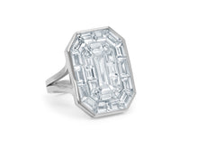 Load image into Gallery viewer, Kazanjian Pie-Cut Emerald Shape Diamond Ring in Platinum
