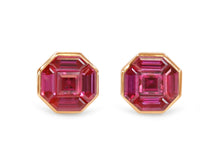 Load image into Gallery viewer, Kazanjian Illusion Ruby Studs in 16K Red Gold
