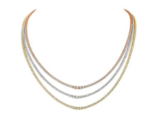 Load image into Gallery viewer, Kazanjian Three-Row Graduated Diamond Necklace in 18K Yellow, Rose &amp; White Gold
