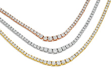 Load image into Gallery viewer, Kazanjian Three-Row Graduated Diamond Necklace in 18K Yellow, Rose &amp; White Gold
