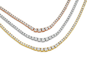 Kazanjian Three-Row Graduated Diamond Necklace in 18K Yellow, Rose & White Gold