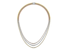 Load image into Gallery viewer, Kazanjian Three-Row Graduated Diamond Necklace in 18K Yellow, Rose &amp; White Gold
