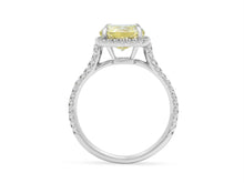 Load image into Gallery viewer, Kazanjian Fancy Yellow Radiant Diamond, 2.56 carats, Ring in Platinum
