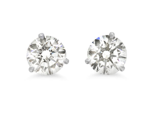 Kazanjian Round Diamond, 4.03 carats, Studs in Platinum