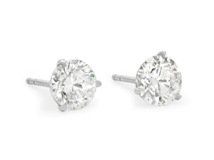 Kazanjian Round Diamond, 4.03 carats, Studs in Platinum