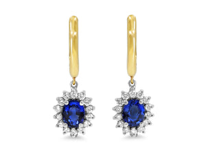 Kazanjian Sapphire & Diamond Huggie Earrings in 14K Yellow & Blackened Gold