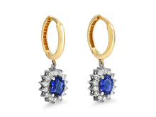 Load image into Gallery viewer, Kazanjian Sapphire &amp; Diamond Huggie Earrings in 14K Yellow &amp; Blackened Gold
