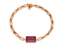 Load image into Gallery viewer, Kazanjian Rubellite Tourmaline, 3.71 carats, &amp; Diamond Bracelet in 16K Red Gold
