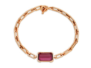 Kazanjian Rubellite Tourmaline, 3.71 carats, & Diamond Bracelet in 16K Red Gold