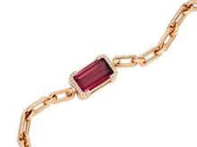 Load image into Gallery viewer, Kazanjian Rubellite Tourmaline, 3.71 carats, &amp; Diamond Bracelet in 16K Red Gold
