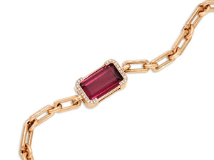 Kazanjian Rubellite Tourmaline, 3.71 carats, & Diamond Bracelet in 16K Red Gold