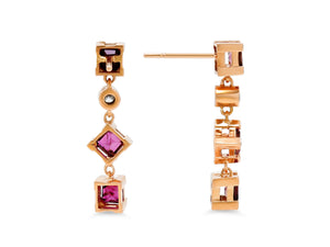 Kazanjian Ruby & Diamond Dangle Earrings in 16K Red Gold