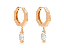 Load image into Gallery viewer, Kazanjian Diamond Huggie Earrings Set in 16K Red Gold
