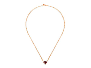 Kazanjian Shield Cut Ruby, 2.70 carats, and Diamond Pendant Set in 16K Red Gold