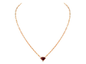 Kazanjian Shield Cut Ruby, 2.70 carats, and Diamond Pendant Set in 16K Red Gold