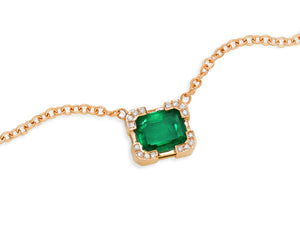 Kazanjian Colombian Emerald, 2.01 carats, & Diamond Pendant in 16K Red Gold