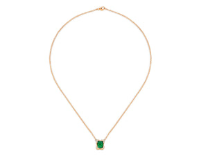 Kazanjian Emerald, 2.49 carats, & Diamond Pendant in 16K Red Gold