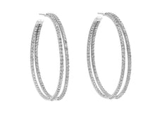Load image into Gallery viewer, Kazanjian Double Hoop Diamond Earrings in 14K White Gold
